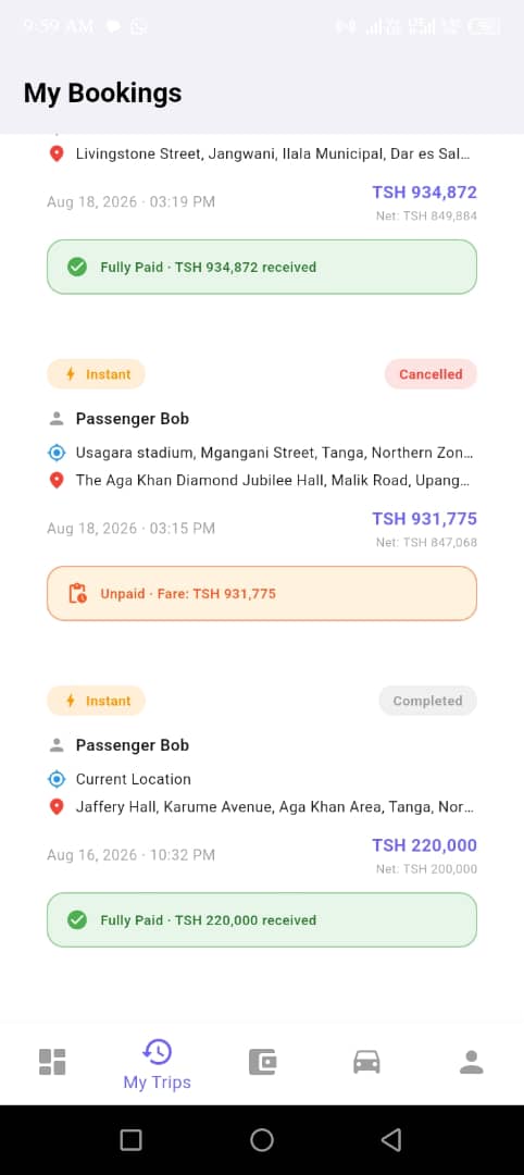 Driver App Screen 3